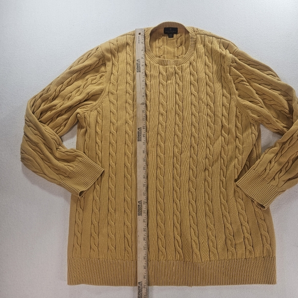 Brooks Brothers Supima Cotton Cable Knit Sweater 2XLT Yellow Big & Tall - Picture 5 of 8